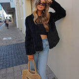 Cascade Rabbit Fur Jacket in Onyx - Mode & Affaire