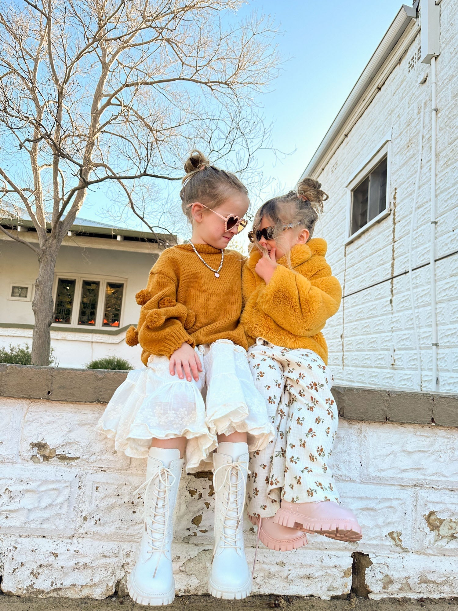 Kids Knee High Boots Chalk - Mode & Affaire