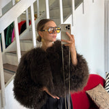 Evangelista Mongolian Fur Shrug Jacket