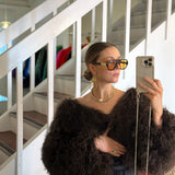 Evangelista Mongolian Fur Shrug Jacket