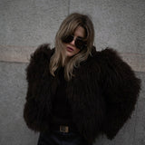 Evangelista Mongolian Fur Shrug Jacket