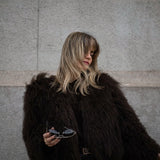 Evangelista Mongolian Fur Shrug Jacket