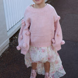 Masie Pom Pom Jumper For Girls in Dusty Pink