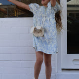 Mila Girls Floral Summer Dress in Bluebell