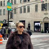One More Dance Fur Coat in Cocoa