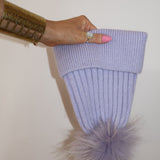 Après Fluffy Pom Pom Beanie Lilac