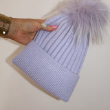 Après Fluffy Pom Pom Beanie Lilac