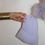 Après Fluffy Pom Pom Beanie Lilac