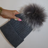 Après Cashmere Beanie with Pom Pom Oxford