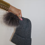 Après Cashmere Beanie with Pom Pom Oxford