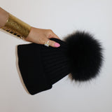 Après Angora Fur Beanie Onyx