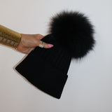 Après Angora Fur Beanie Onyx