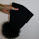 Après Angora Fur Beanie Onyx