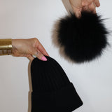 Après Angora Fur Beanie Onyx