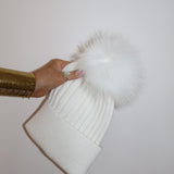 Après Cashmere Pom Pom Beanie Snow