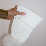 Après Cashmere Pom Pom Beanie Snow