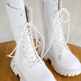 Kids Knee High Boots Chalk - Mode & Affaire