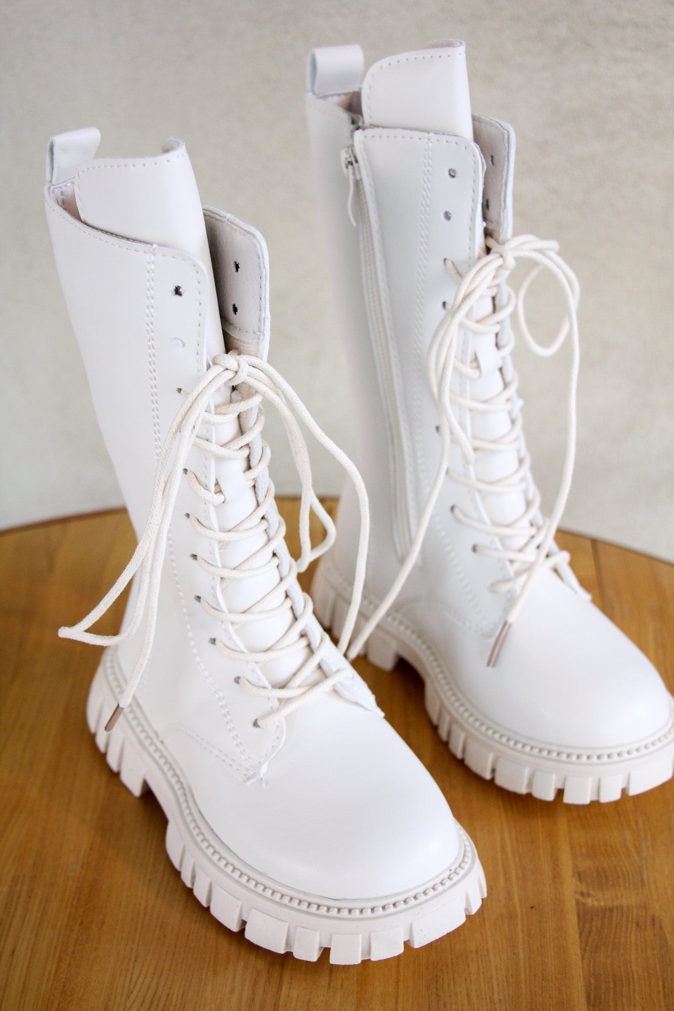 Kids Knee High Boots Chalk - Mode & Affaire