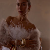 Plume Feather Jacket in Blush