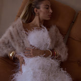 Plume Feather Jacket in Blush