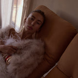 Plume Feather Jacket in Blush