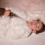 Valentina White Feather Bridal Jacket in Snow