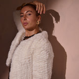 Macie Faux Fur 3/4 Jacket in Snow