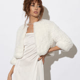 Macie Faux Fur 3/4 Jacket in Snow