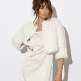 Macie Faux Fur 3/4 Jacket in Snow