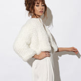 Macie Faux Fur 3/4 Jacket in Snow