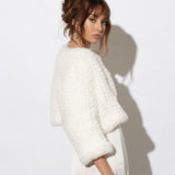 Macie Faux Fur 3/4 Jacket in Snow