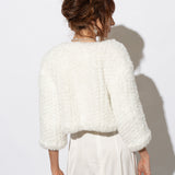 Macie Faux Fur 3/4 Jacket in Snow