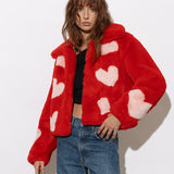Queen Of Hearts Cropped Jacket Ruby