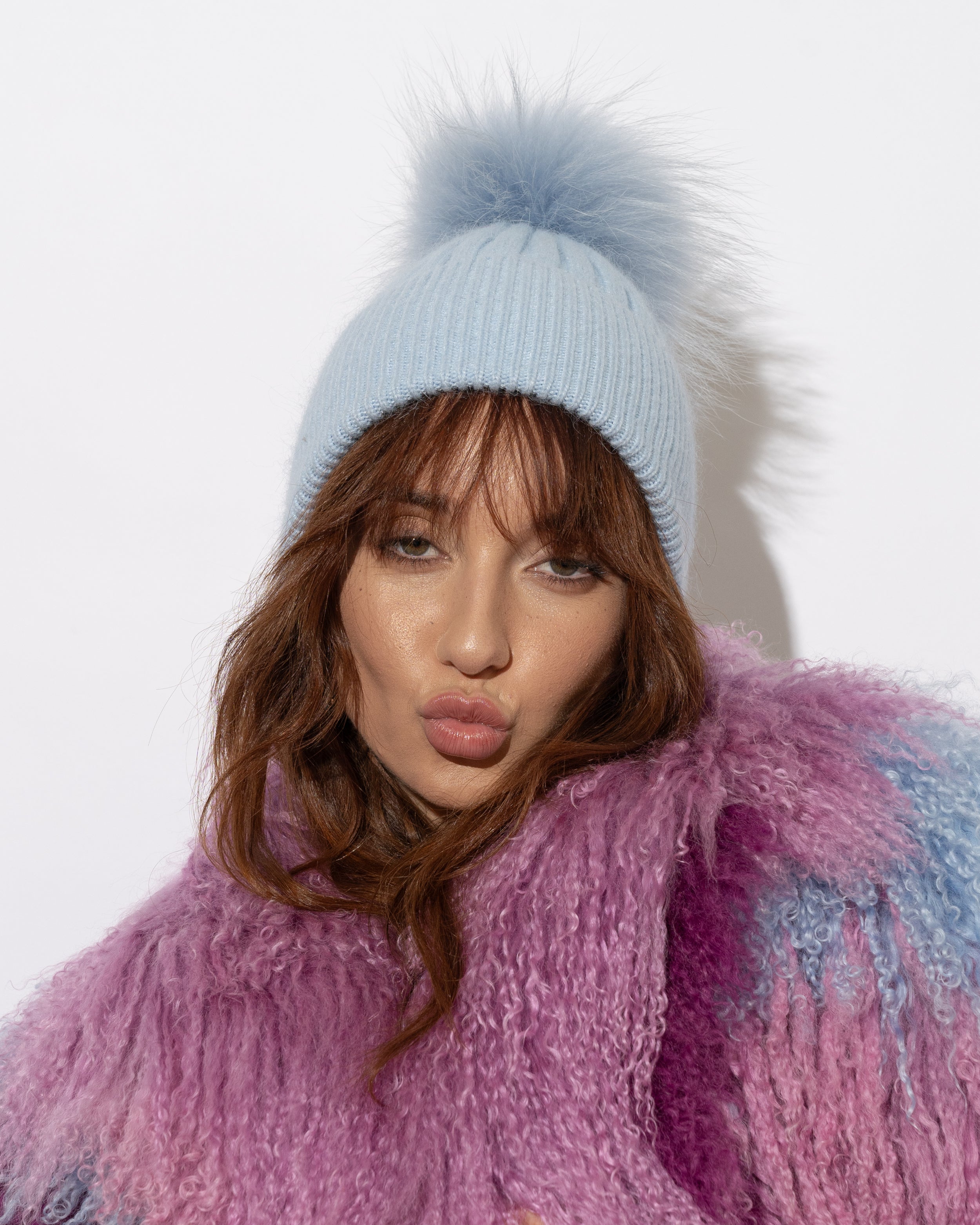 Cashmere Winter Hat Women's Après Beanie in Azure by Mode Affaire