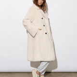 Willow Faux Fur Coat in Créme