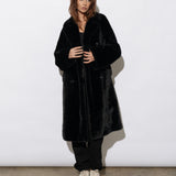 Willow Black Faux Fur Coat