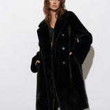 Willow Black Faux Fur Coat