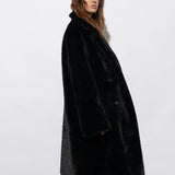 Willow Black Faux Fur Coat