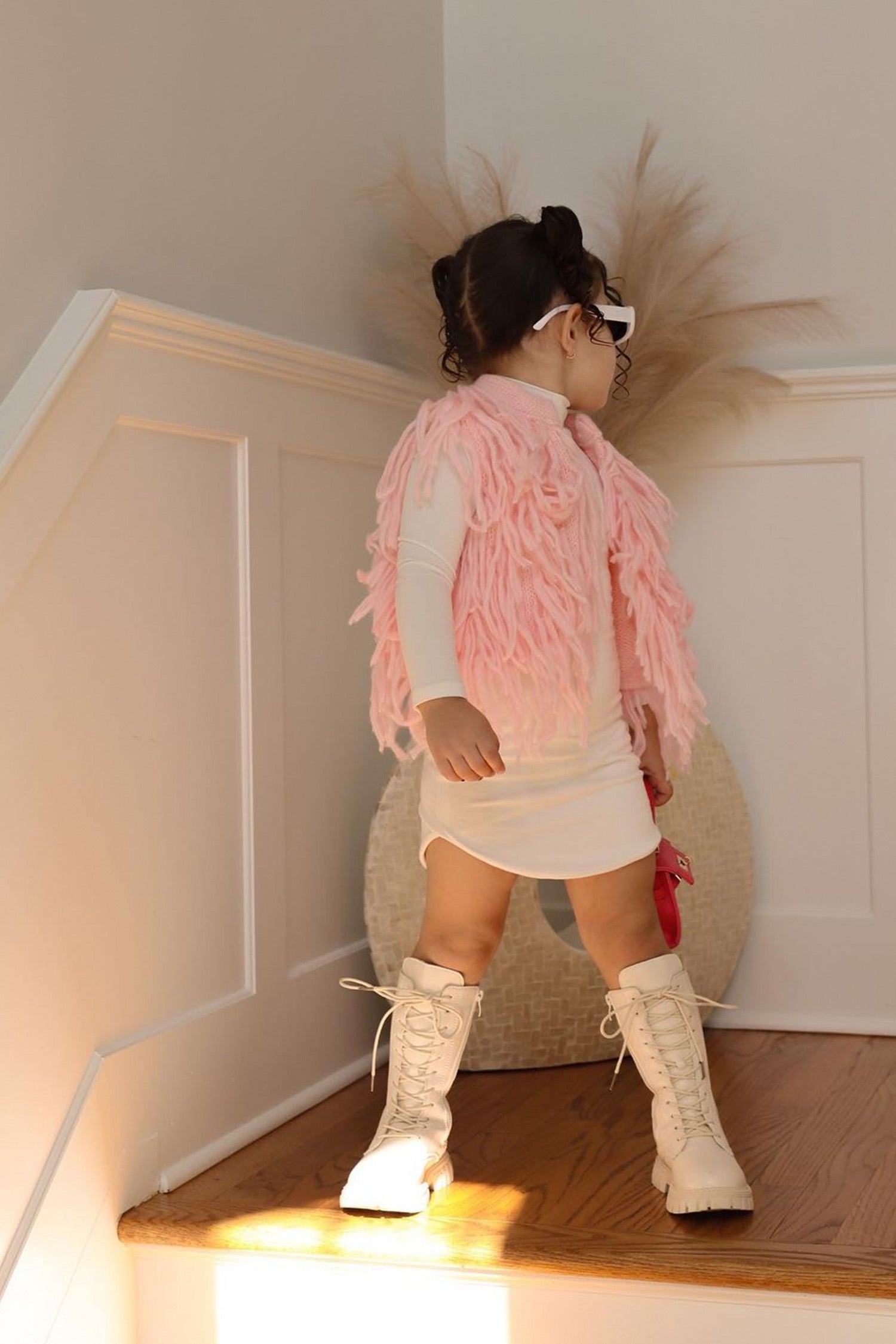 Kids Knee High Boots Chalk - Mode & Affaire