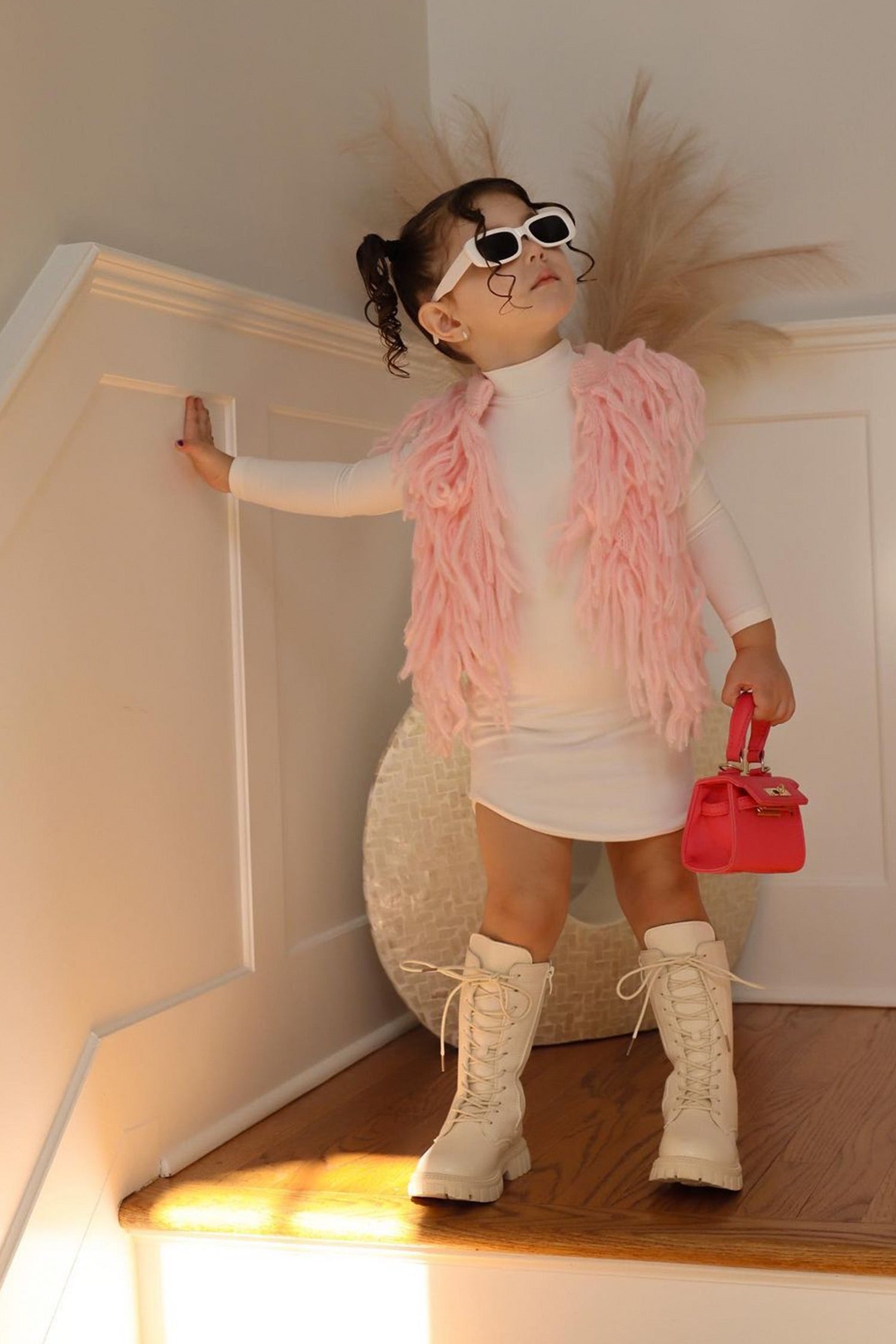 Kids Knee High Boots Chalk - Mode & Affaire