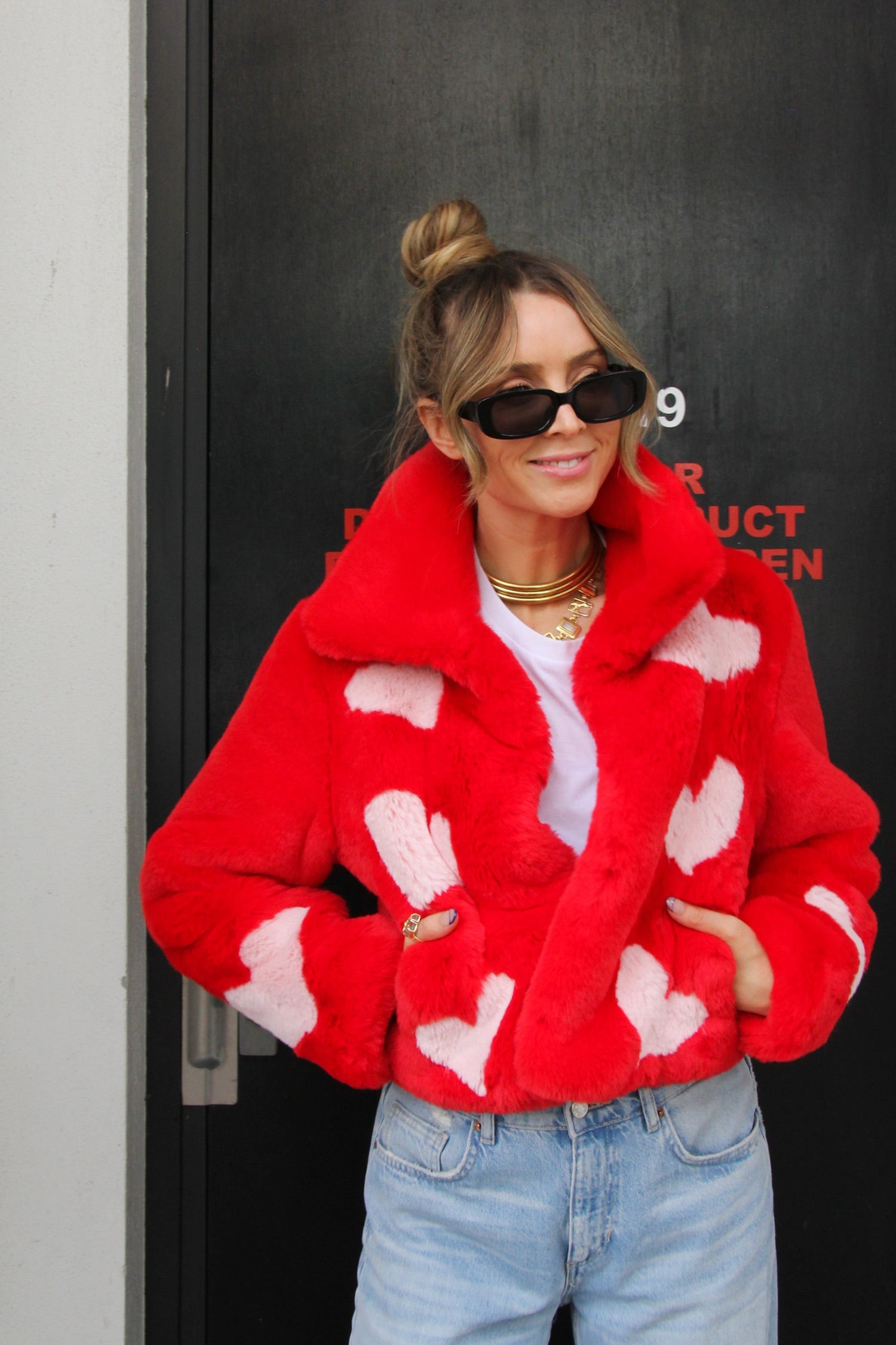 Queen Of Hearts Reverse Cropped Coat - Mode & Affaire