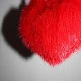 Heart Fur Fluffy Keychain in Maraschino