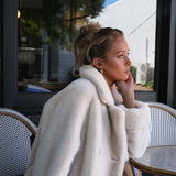 Willow Faux Fur Coat in Créme