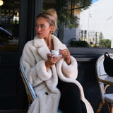 Willow Faux Fur Coat in Créme