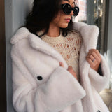 Willow Faux Fur Coat in Créme
