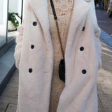 Willow Faux Fur Coat in Créme