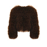 Evangelista Mongolian Fur Shrug Jacket