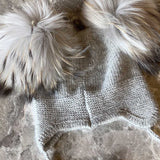 Double Pom Pom Beanie in Grey - Mode & Affaire