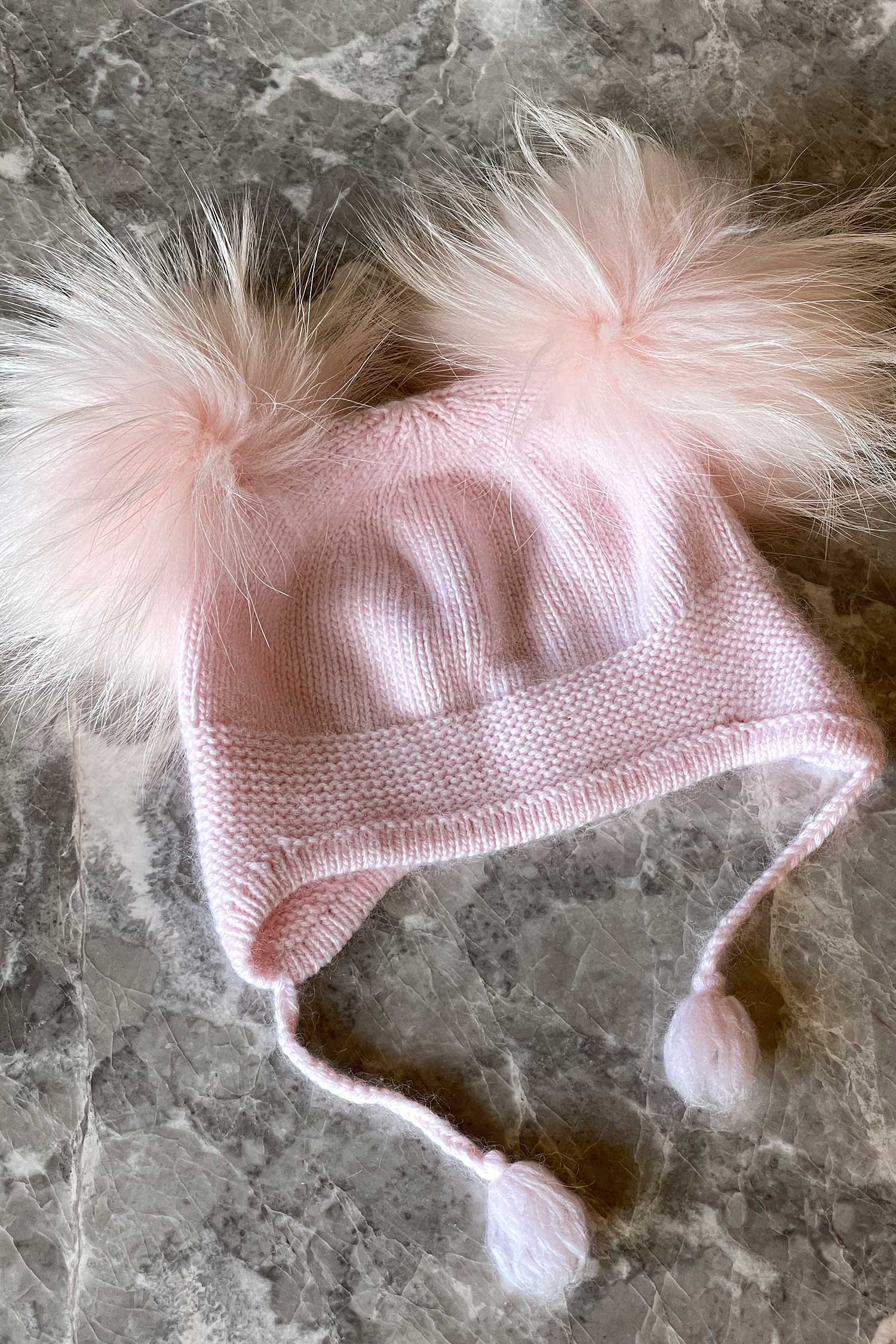 Double Pom Pom Beanie in Peony - Mode & Affaire