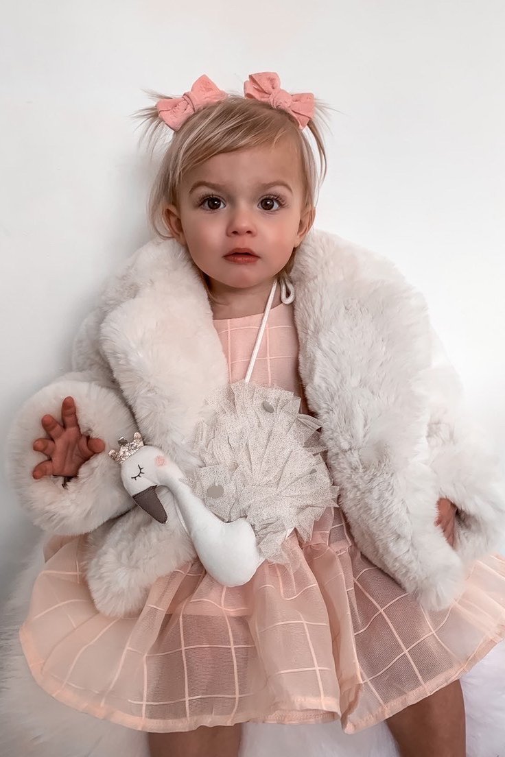 Cream Faux Fur Jacket Girls Astrid Jacket by Mini Mode – Mode